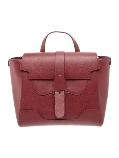 Pre-owned Senreve Leather Top Handle Bag In Burgundy