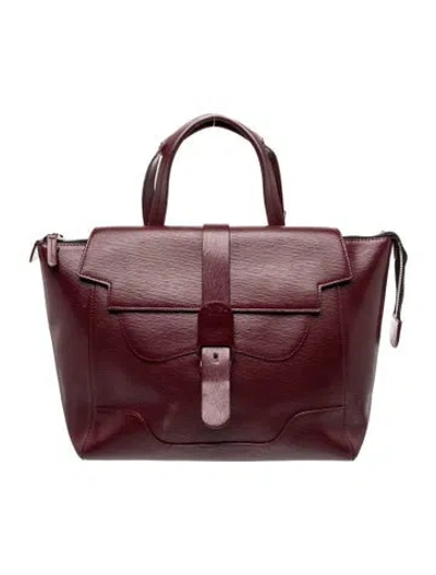 Pre-owned Senreve Leather Top Handle Bag In Burgundy