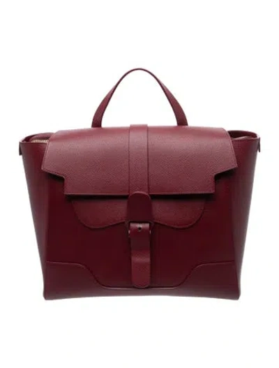 Pre-owned Senreve Leather Top Handle Bag In Burgundy