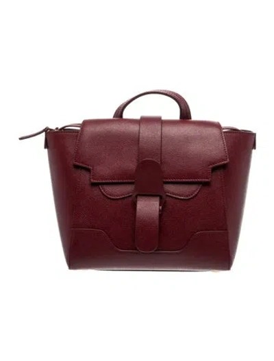 Pre-owned Senreve Leather Top Handle Bag In Burgundy