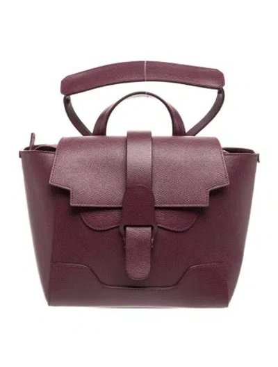 Pre-owned Senreve Leather Top Handle Bag In Burgundy