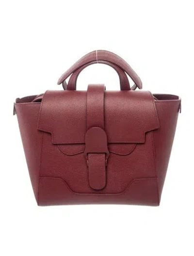 Pre-owned Senreve Leather Top Handle Bag In Burgundy