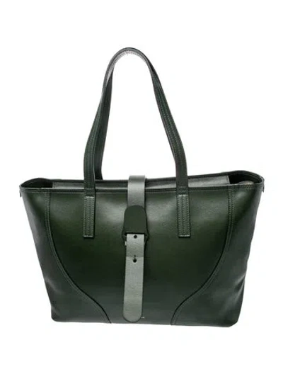 Pre-owned Senreve Leather Tote In Green