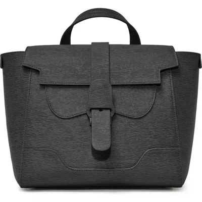 Senreve Midi Maestra Mimosa Leather 4-way Convertible Handbag In Onyx