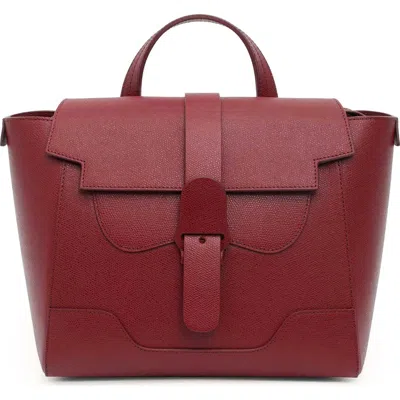 Senreve Midi Maestra Pebbled Leather 4-way Convertible Handbag In Burgundy