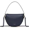 Senreve Mini Fortuna Smooth Leather Convertible Crescent Shoulder Bag