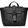 Senreve Mini Maestra Pebbled Leather 4-way Convertible Handbag In Noir