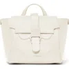Senreve Mini Maestra Pebbled Leather 4-way Convertible Handbag In White