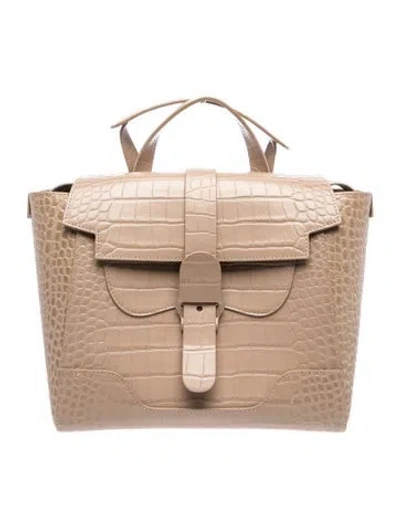 Pre-owned Senreve Snakeskin Backpack In Brown