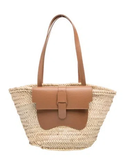Pre-owned Senreve Straw Belt Bag In Neutral