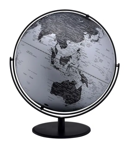 Senrotini 20.5" Tall-black And Silver Globe With 3d Mountain Landscape