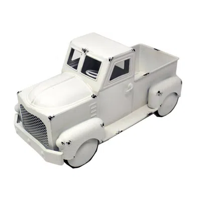 Senrotini 6.5"h White Metal Truck Crate (6.5"h X 12"l X 6"w)