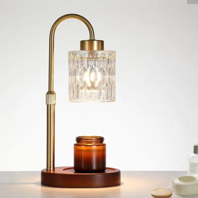 Senrotini Candle Warmer Lamp With Dimmer And Timer,home Decor Lamp For Scented Jar,antique Brass Electric Wax  In Gold