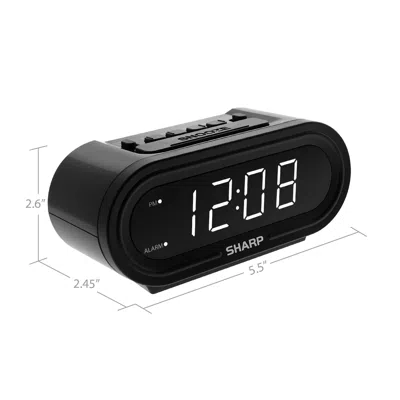 Senrotini Digital Alarm Clock With Led Display In Black