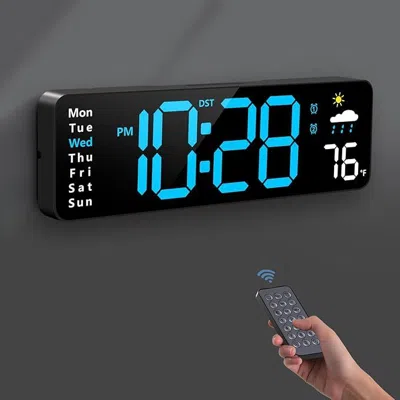 Senrotini Digital Wall Clock, Digital Clock Large Display With Remote Control, Corded Led Alarm Clocks With Da In Multi