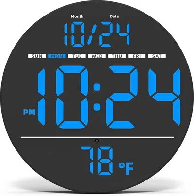 Senrotini Digital Wall Clock With Large Led Display, Date, Temperature, Auto-brightness Small Clock Modern Ele In Multi