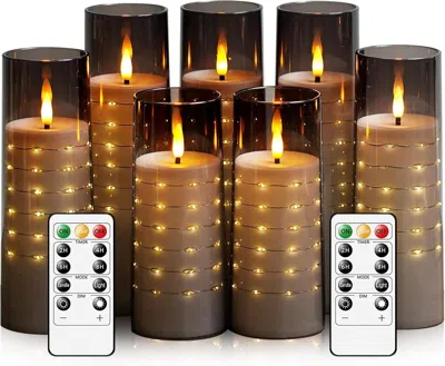 Senrotini Flameless Led Candles With Embedded Star String, Battery Operated Candles With Remote Control In Multi