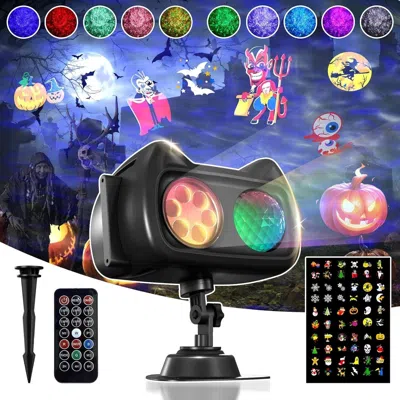 Senrotini Halloween Christmas Projector Lights Outdoor Indoor, 2 In 1 Hd Remote Control 60 Pattern Led Holiday In Multi