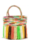 Sensi Studio Baby Fringed Woven Tote Bag
