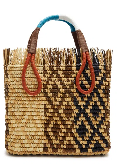 Sensi Studio Canasta Mexicana Straw Basket Bag In Beige