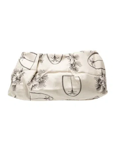 Pre-owned Sensi Studio Canvas Clutch In Neutral