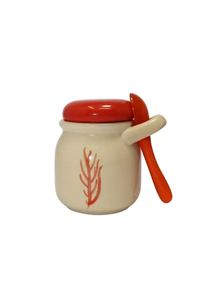 Sensi Studio Ceramic Jar And Spoon In Multi