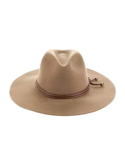 Pre-owned Sensi Studio Classic Long Brim Felted Hat In Brown