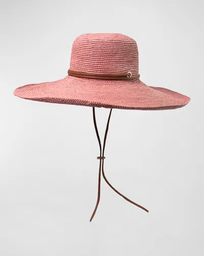 Sensi Studio Crochet Lady Extra-wide Brim Hat In Pink