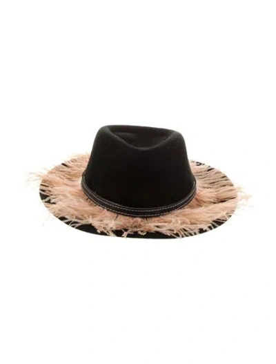 Pre-owned Sensi Studio Diamante Felted Hat In Black