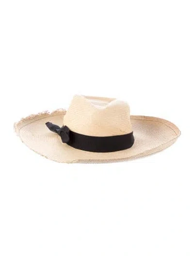 Pre-owned Sensi Studio Distressed Straw Hat In Neutrals