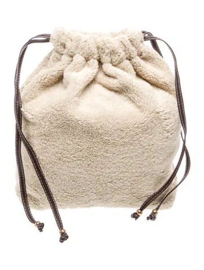 Pre-owned Sensi Studio Faux Fur Crossbody Bag In Neutral