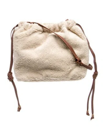 Pre-owned Sensi Studio Faux Fur Shoulder Bag In Neutral