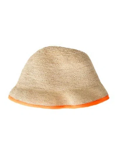Pre-owned Sensi Studio Fitted Sun Hat In Orange