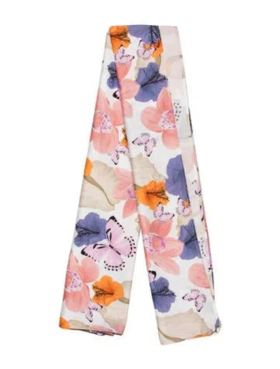 Pre-owned Sensi Studio Floral Print Cover-up In White