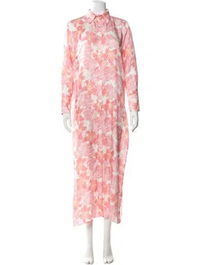 Pre-owned Sensi Studio Floral Print Long Dress W/ Tags In Pink