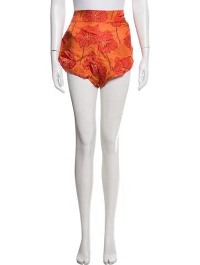 Pre-owned Sensi Studio Floral Print Pajamas In Orange