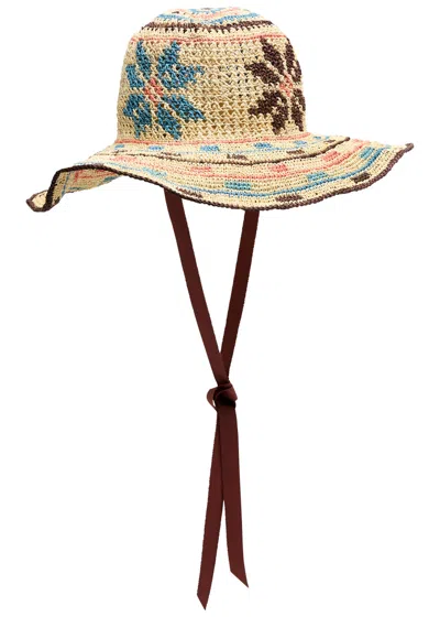 Sensi Studio Flores Geometricas Straw Sun Hat In Natural