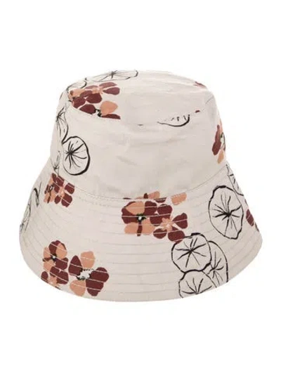 Pre-owned Sensi Studio Flowered Bucket Hat In Neutrals