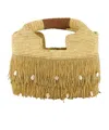 Sensi Studio Fringed Straw Handbag In Brown