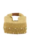 Sensi Studio Fringed Straw Handbag In Neutral