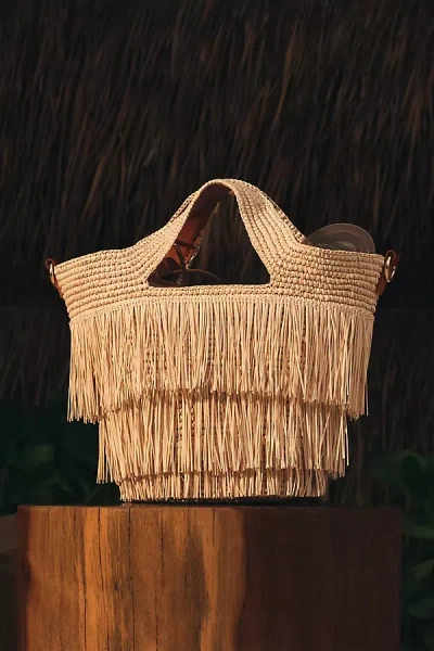 Sensi Studio Fringes Oval Bag In Brown