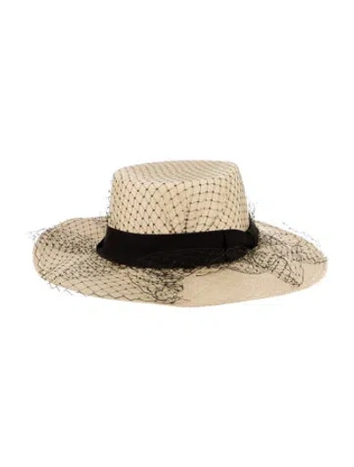 Pre-owned Sensi Studio Glamour Long Brim Cordovan Hat In Neutral