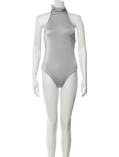 Pre-owned Sensi Studio Halterneck Sleeveless Bodysuit In Grey