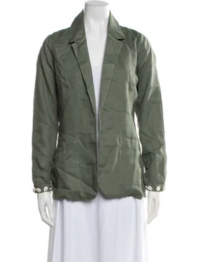 Pre-owned Sensi Studio Linen Blazer W/ Tags In Green