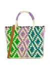 Sensi Studio Medium Canasta Patterned-straw Tote Bag In Neutral