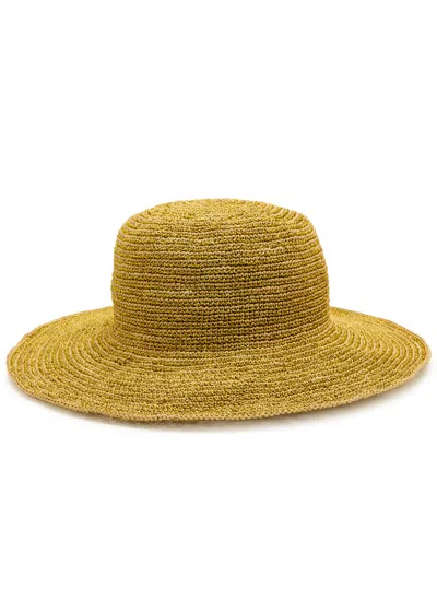 Sensi Studio Metallic Mouldable Straw Hat In Beige