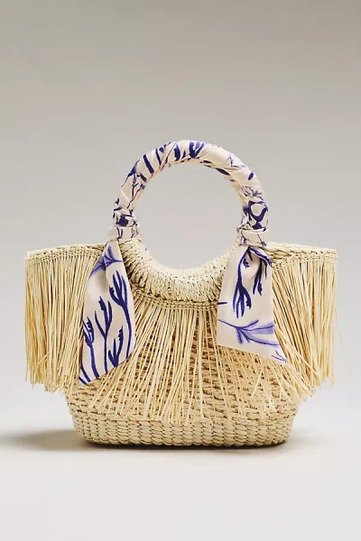 Sensi Studio Mini Frayed Handbag In Blue