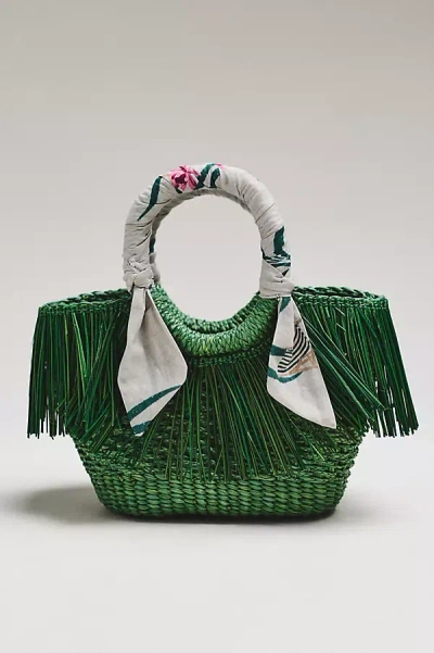 Sensi Studio Mini Frayed Handbag In Green