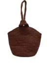 Sensi Studio Pullthrough Mini Raffia Top Handle Bag In Brown