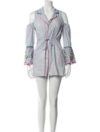 Pre-owned Sensi Studio Paisley Print Mini Dress In Blue